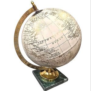At Home Elegant Globe w/Marble Base Gold/Cream